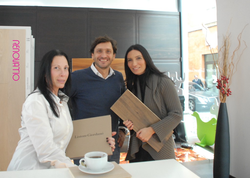 Adelaida Subías (Trec-Renovatio), Aleix Oromí (Interni, official distributor for Spain on Listone Giordano) & Maela Mancini, Listone Giordano's Rome manager.